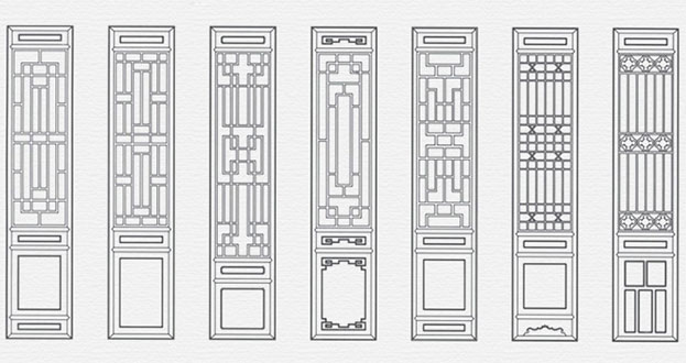 焦作常用中式仿古花窗图案隔断设计图