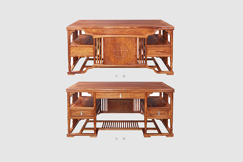 焦作中式家居装饰书房桌椅组合家具效果图